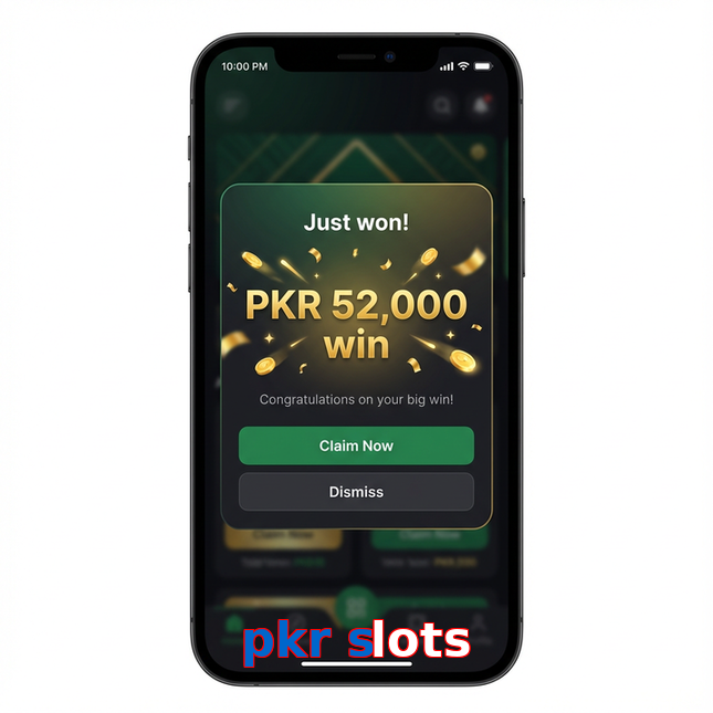 Main screen of Pkr Slots win page for PK players